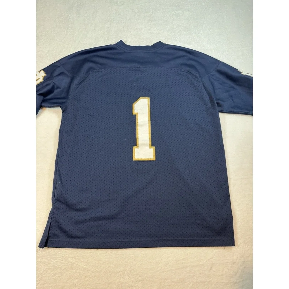 adidas Navy Blue Football Jersey with White and Gold Accents